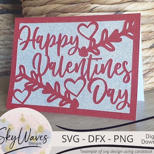 バレンタインデー カード テンプレート SVG カット ファイル - バレンタインデー ハートと矢印カード カット ファイル
