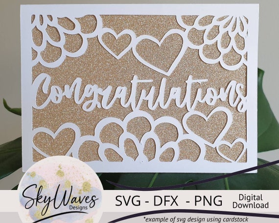 Congratulations Card Wedding or Engagement Svg Card File - Etsy