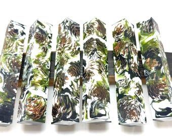 Mini pinecone and resin pen blanks