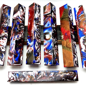 Epoxy resin pen blank, woodturning pen, Resin craft.
