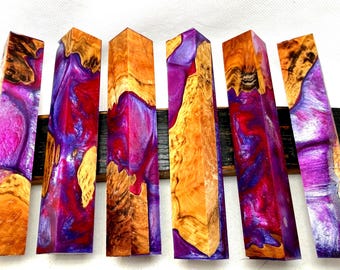 Mallee burr and resin pen blanks