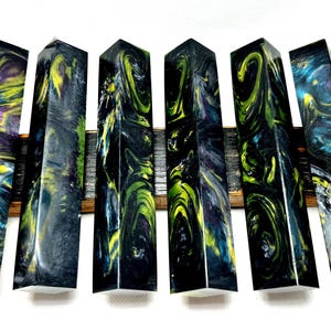 Epoxy resin pen blank, woodturning pen, Resin craft.