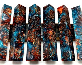Mini pinecone and resin pen blanks