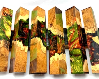 Mallee burr and resin pen blanks