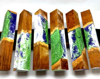 Mallee burr and resin pen blanks