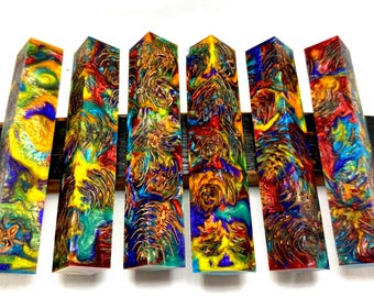 Mini pinecone and resin pen blanks