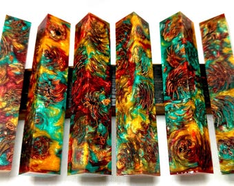 Mini pinecone and resin pen blanks