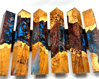 Mallee burr and resin pen blanks