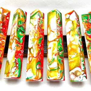 Epoxy resin pen blank, woodturning pen, Resin craft.