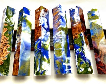 Mallee burr and resin pen blanks