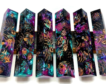 Mini pinecone and resin pen blanks