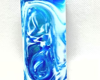 Alumilite Resin Pen Blank: Blue Swirl Woodturning Craft