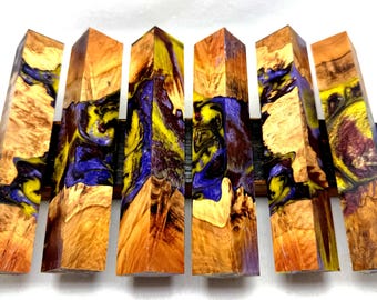 Mallee burr and resin pen blanks