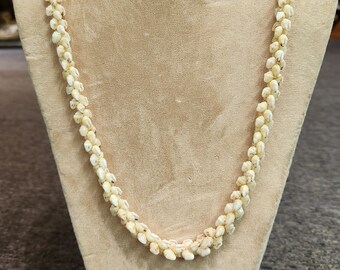Vintage hawaiian niihau one strand pikake style necklace / gift for her/38 inches long