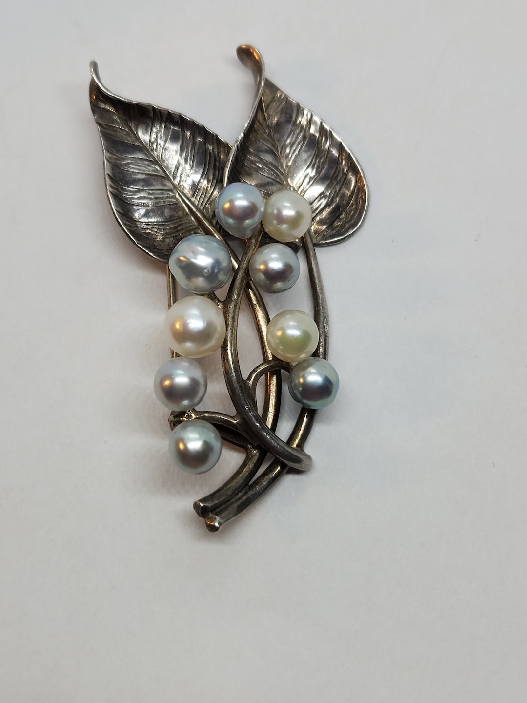 Ming Pin Ming's Sterling Silver Blue and off White Pearl Pin/ Gift for Her ...