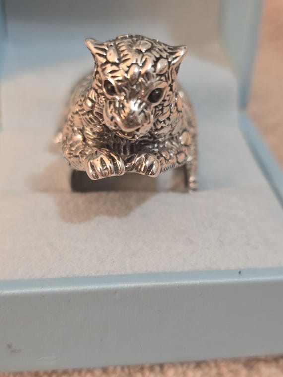 Adjustable 925 Sterling Silver Cheetah Ring - Ani… - image 15