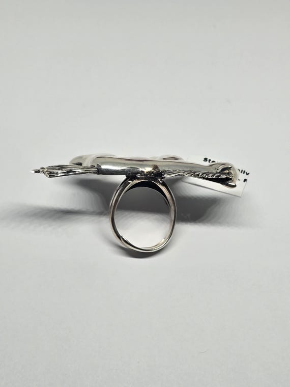 Sterling Silver Horse Statement Ring - Adjustable… - image 6