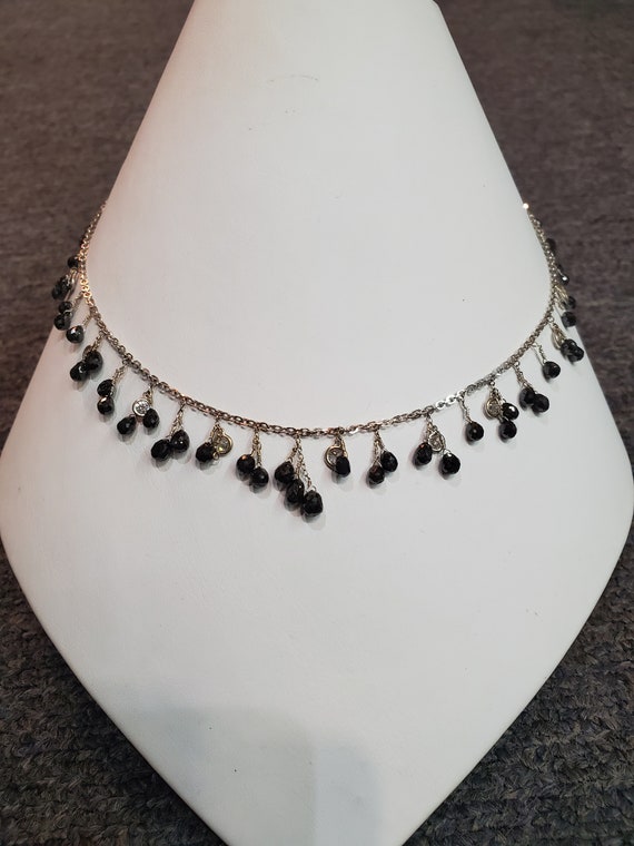 18k white gold black and white diamond necklace