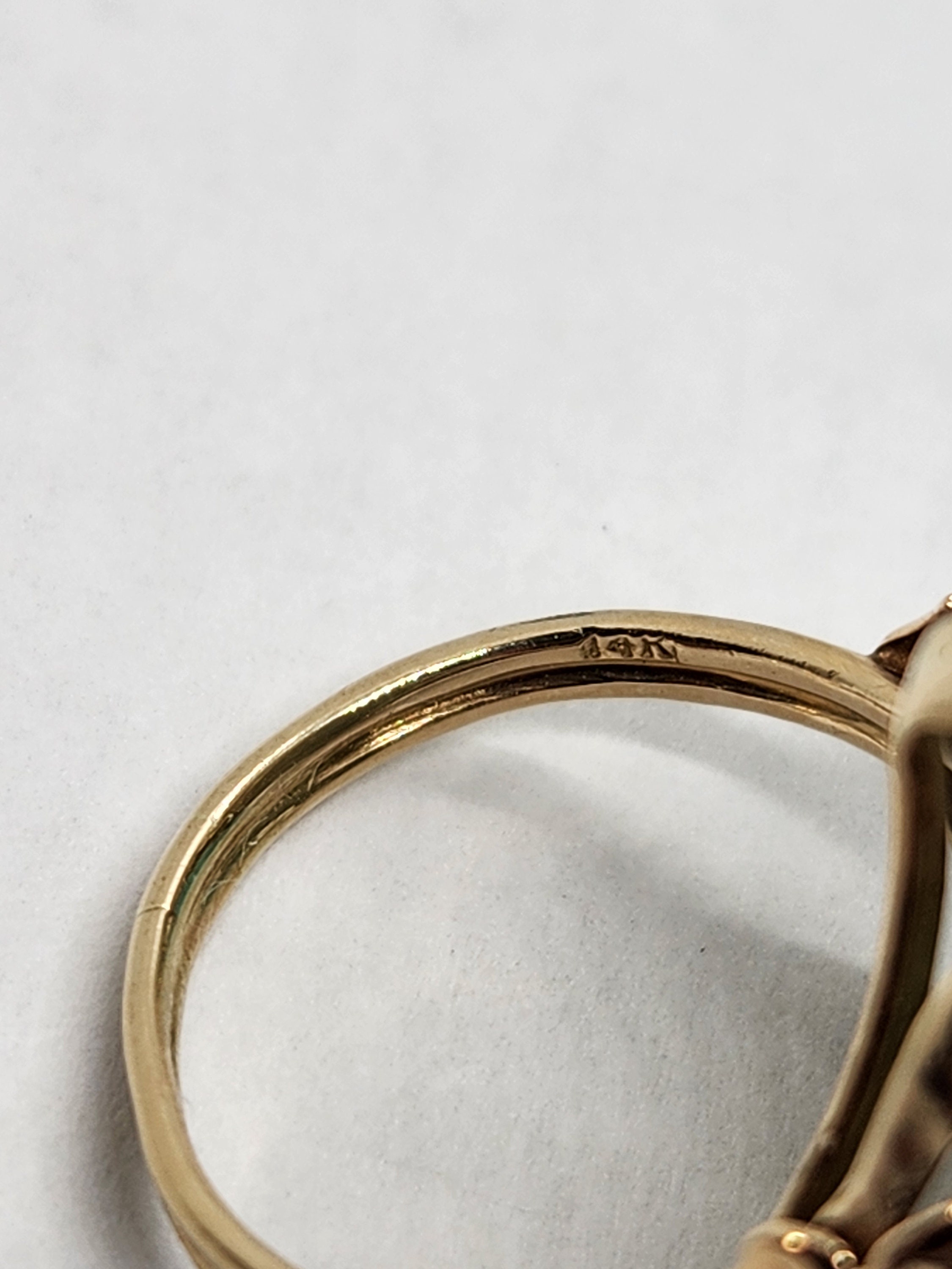 Ming's 14k Gold Jade Ring: Carved Flower Oval Ring, Size 6 - Etsy