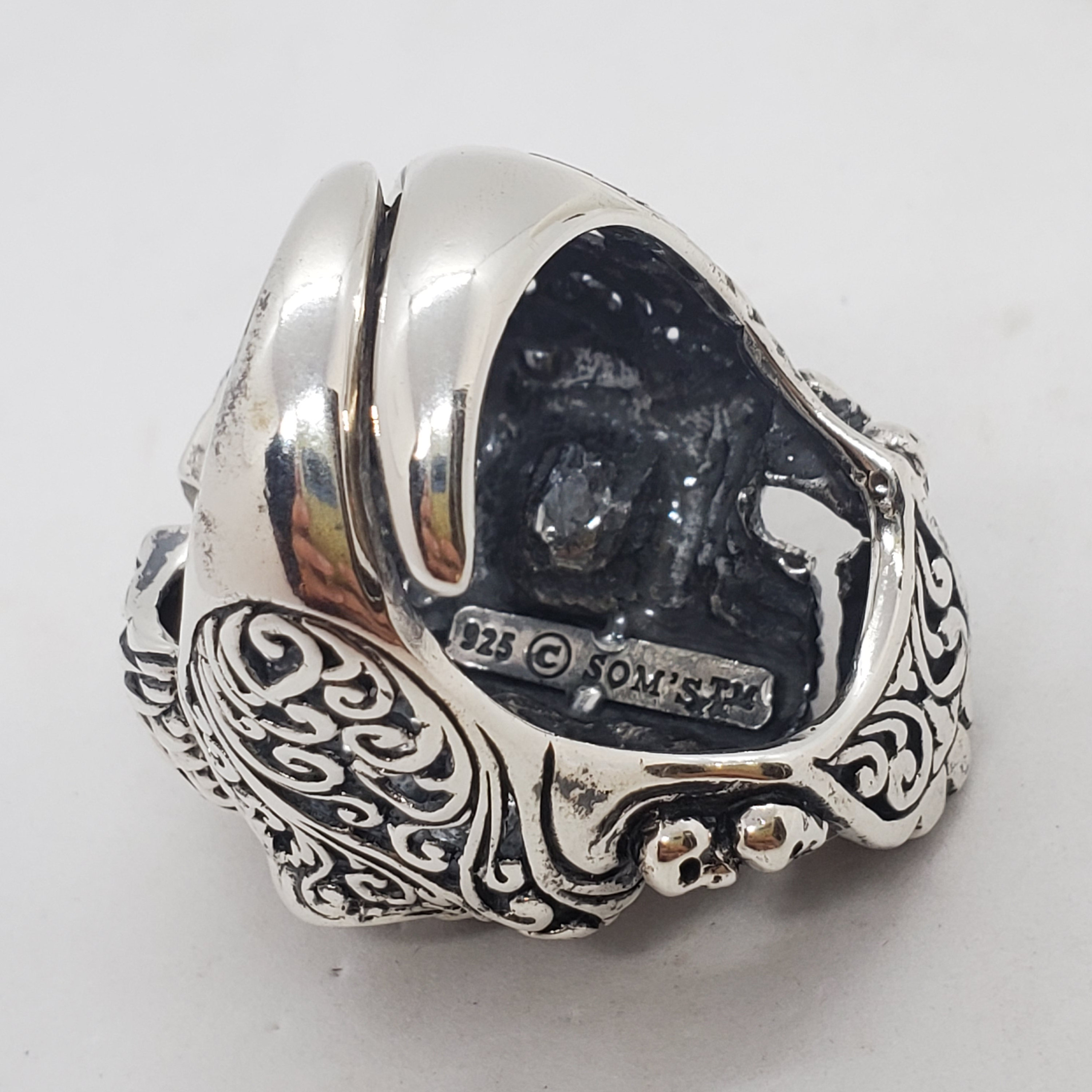公式 Skull Silver Sterling Design Ring Heavy Him/ for Gift / Ring アクセサリー