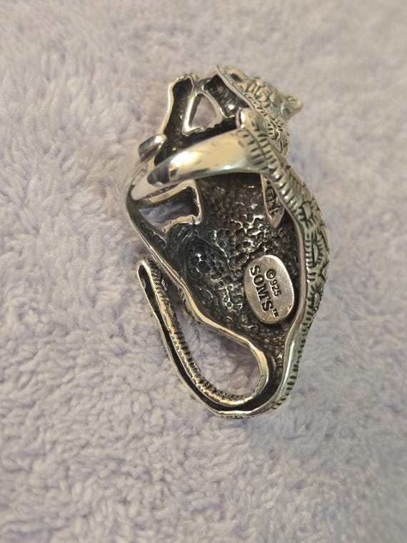 Adjustable 925 Sterling Silver Cheetah Ring - Ani… - image 9