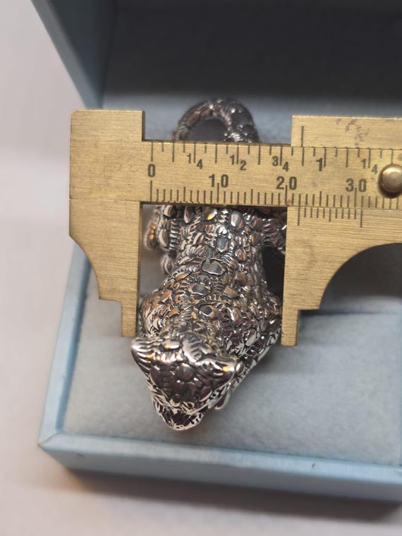 Adjustable 925 Sterling Silver Cheetah Ring - Ani… - image 8