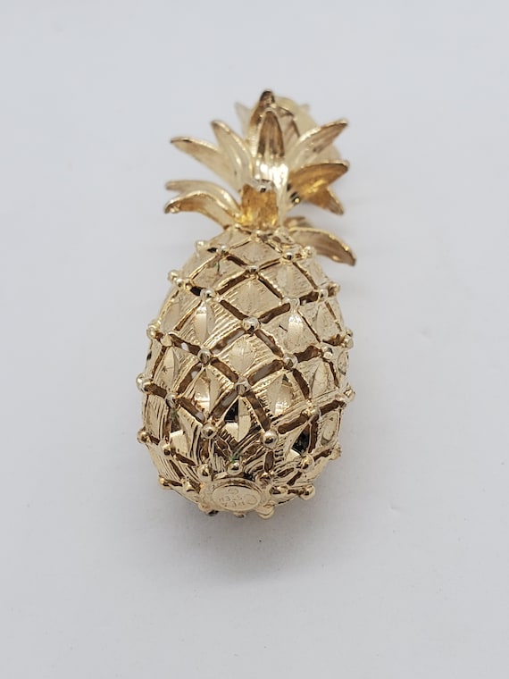 Vintage solid sterling silver vermiel pineapple l… - image 10