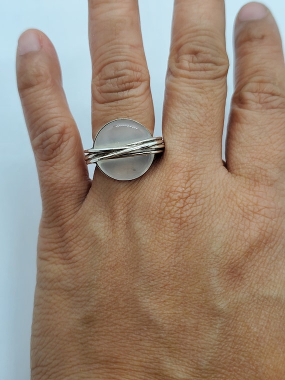 Gift For Her Boho Ring Wing Pearl Ring Coctail Ring Armenian Silver Ring Sterling Silver Pearl Statement Ring