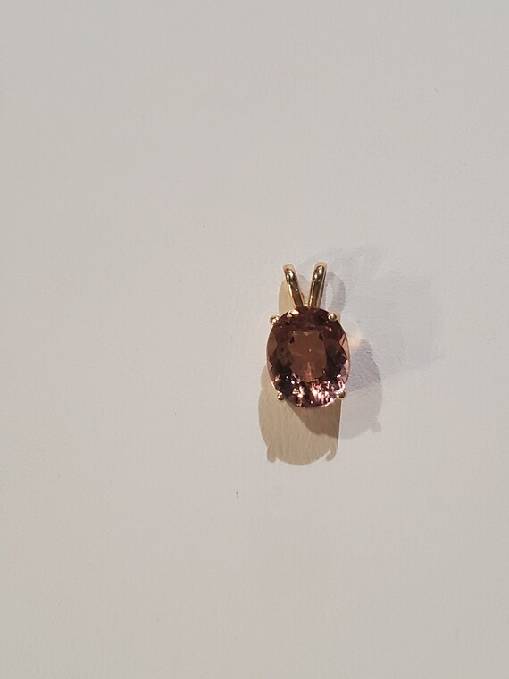 Vintage 14k yellow gold pink morganite oval facete