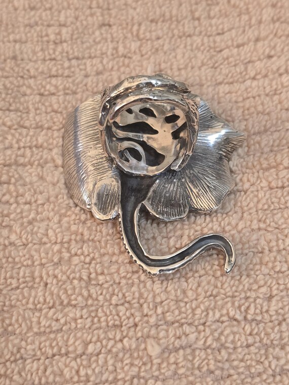 Solid Sterling Silver Stingray Ring: Adjustable O… - image 8