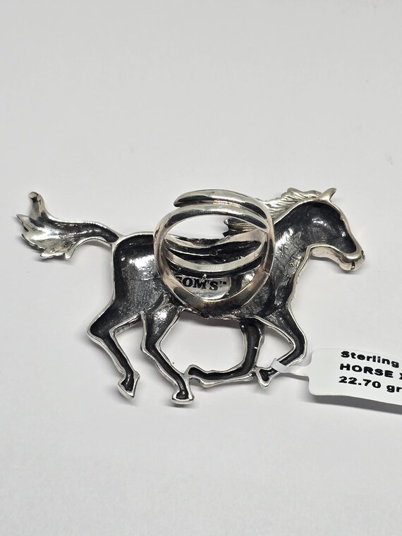 Sterling Silver Horse Statement Ring - Adjustable… - image 7