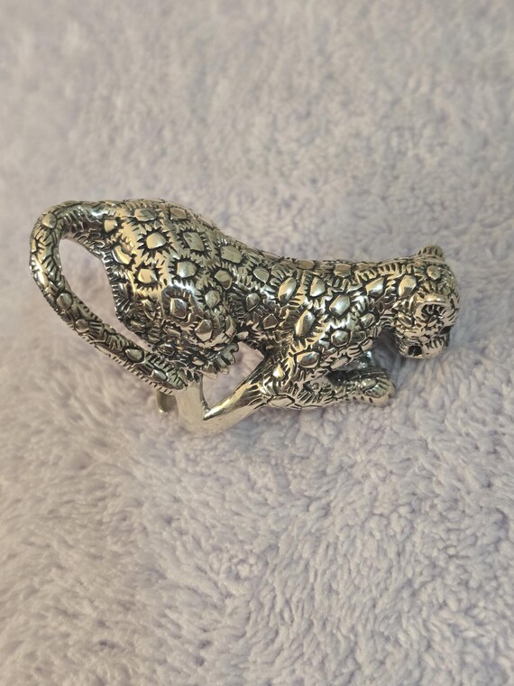 Adjustable 925 Sterling Silver Cheetah Ring - Ani… - image 10
