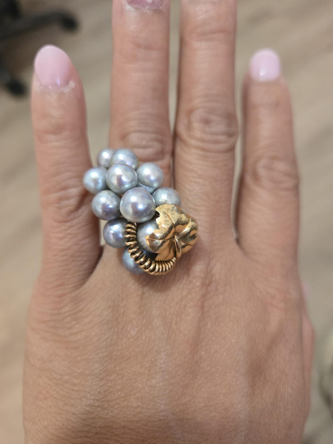 Ming's Hawaii 14k Gold Blue Pearl Grape Cluster Ring - Size 6 - Etsy