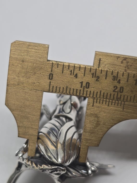 Sterling Silver Praying Mantis Ring: Black Onyx E… - image 6