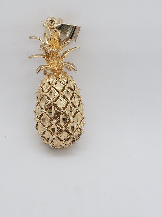 Vintage solid sterling silver vermiel pineapple l… - image 1