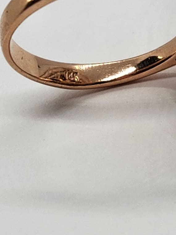 14k Rose Gold Star Ruby Diamond Ring - Size 7 - image 6