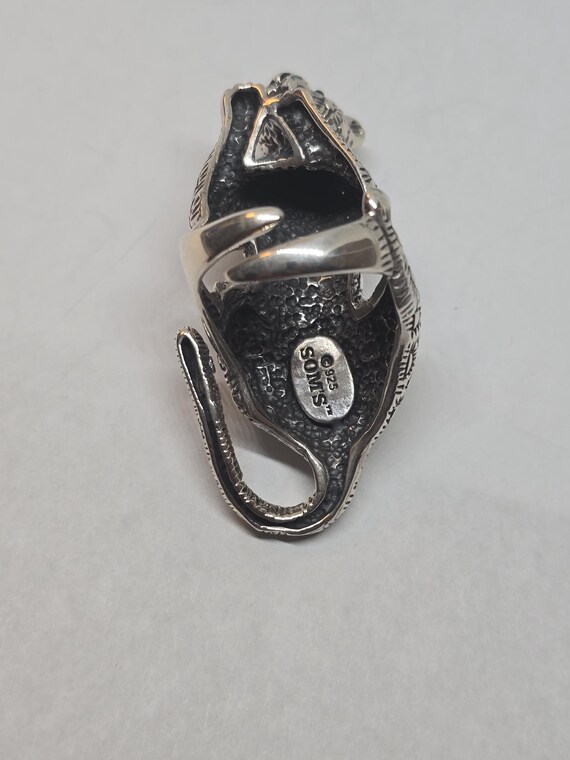 Adjustable 925 Sterling Silver Cheetah Ring - Ani… - image 5