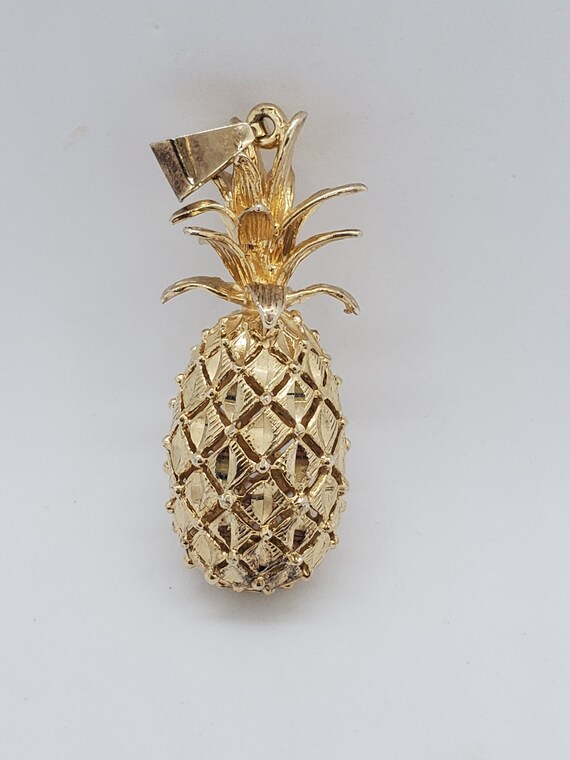 Vintage solid sterling silver vermiel pineapple l… - image 9