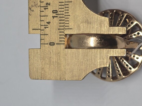 18k Rose Gold Swirl Ring: Ruby, Black & White Dia… - image 4