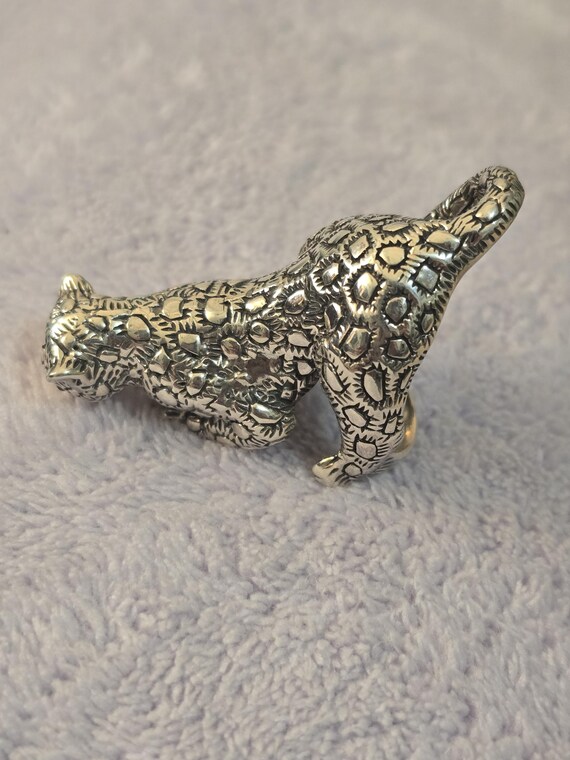 Adjustable 925 Sterling Silver Cheetah Ring - Ani… - image 11