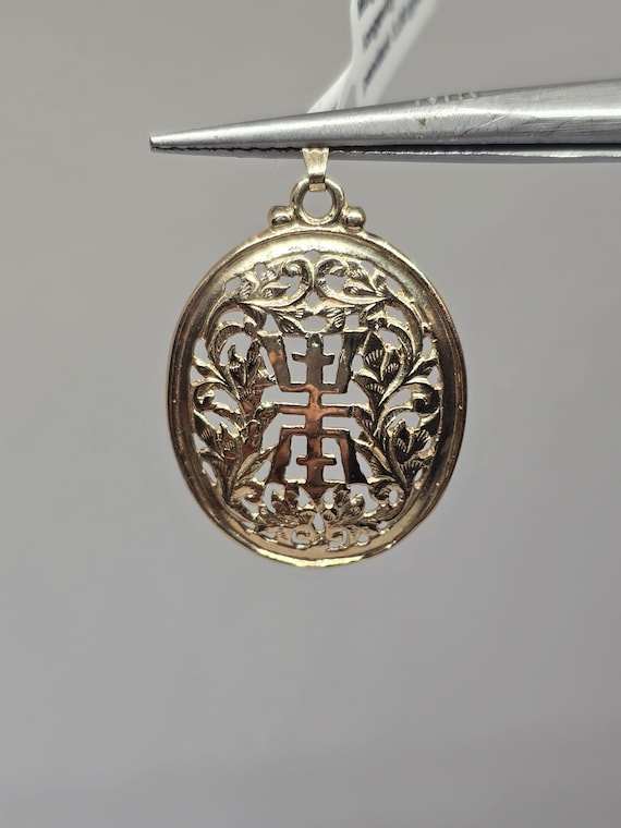 Ming's Hawaii 14k Gold Chinese Longevity Symbol Pendant