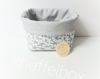 Cloth basket / Utensilo - "grey/lime green"