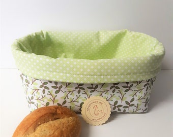 L" Bread / bread basket - "lime green/brown"