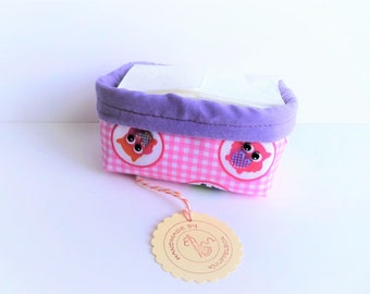 Handkerchief Utensilo "Owls/Purple"