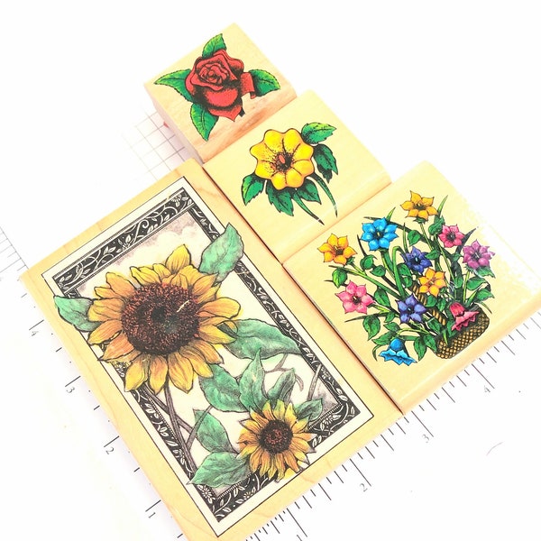 Floral Rubber Stamp Etsy
