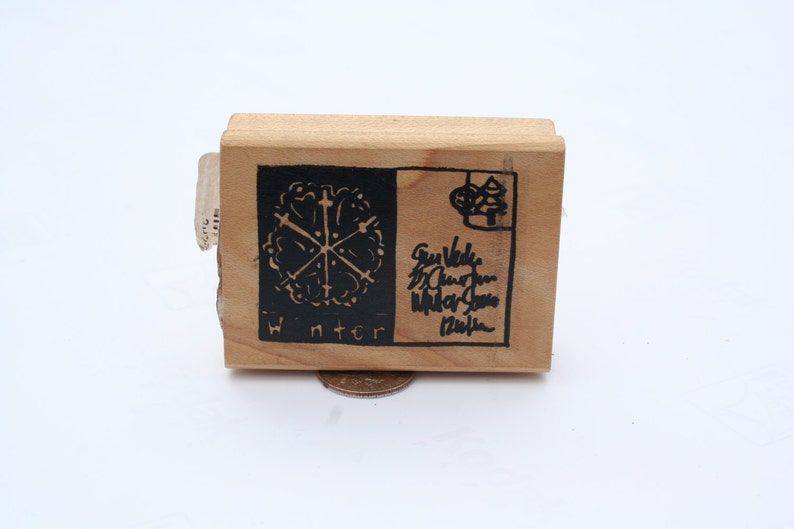 NEW Wood Mounted Santa Letter Snow Flake Rare Retired Christmas Christmas Holiday Christmas Winter Postcard Rubber Stamp Winter