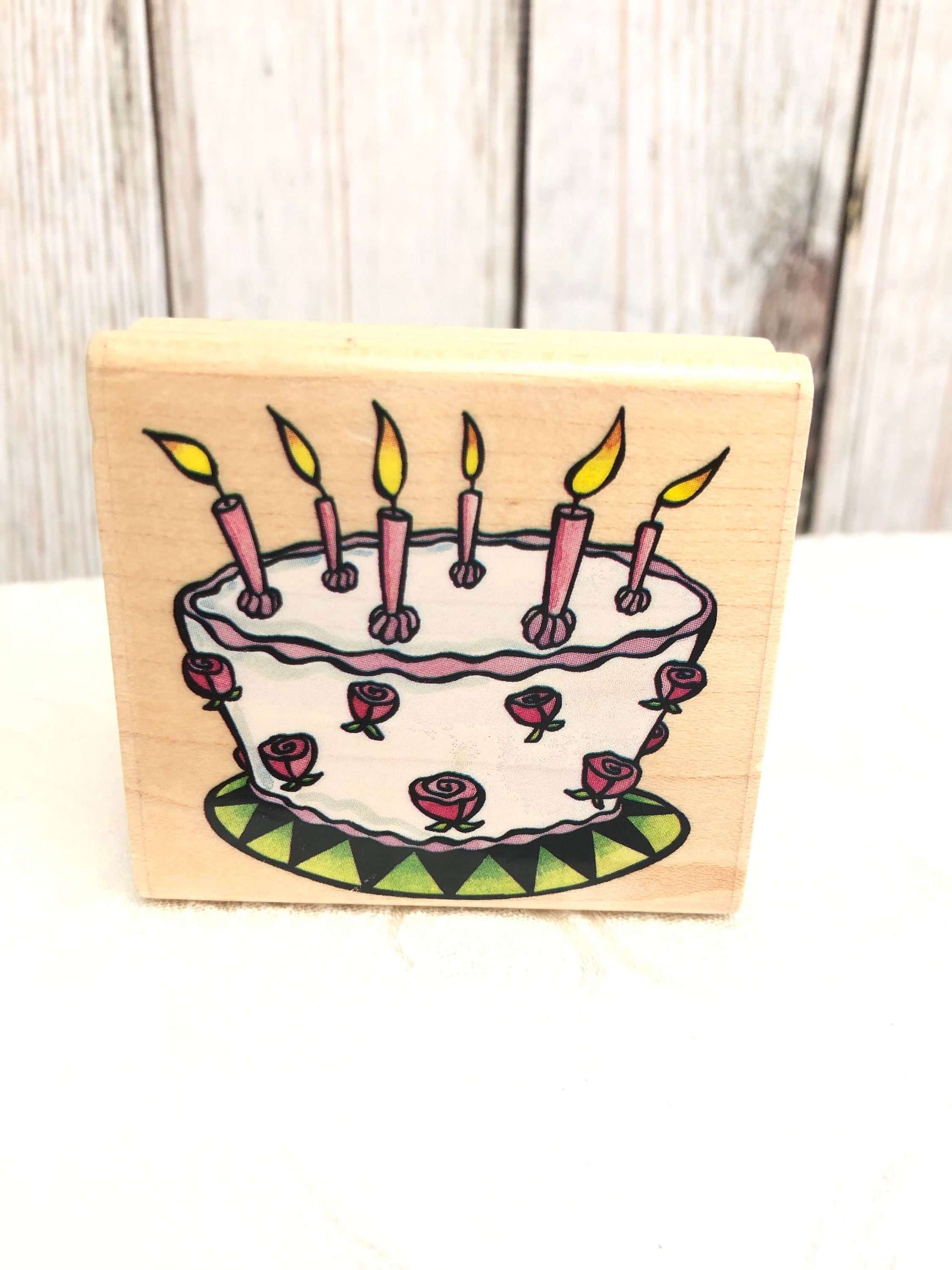 Vintage Birthday Cake Rubber Stamp CHOOSE ONE Used Bubble Etsy Ireland