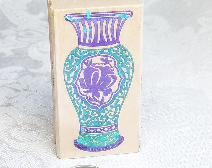 Posh Ming Vase Rubber Stamp Vase Stamp All Night Media Posh Etsy