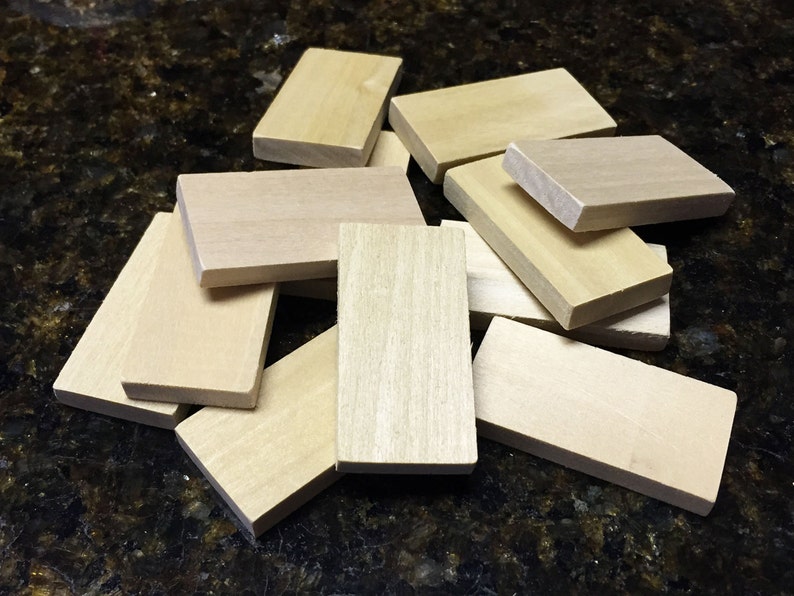 Blank Domino Wood Rectangle Tiles 2 inch x 1 inch Unfinished Etsy