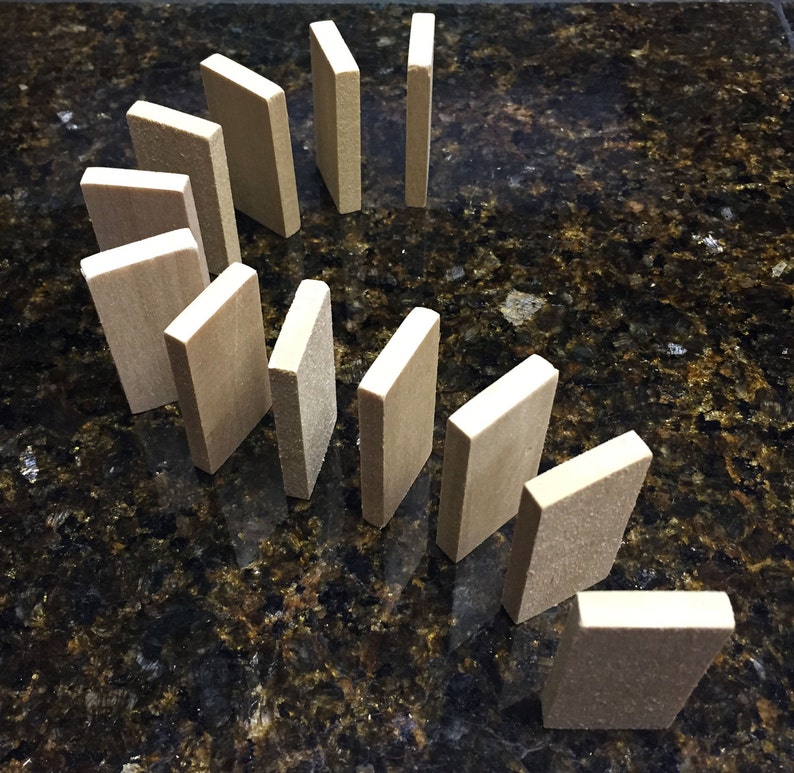 Blank Domino Wood Rectangle Tiles 2 inch x 1 inch Unfinished Etsy
